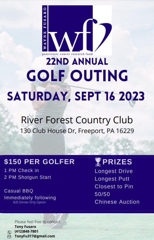 A flyer for the 2 0 2 3 golf outing.